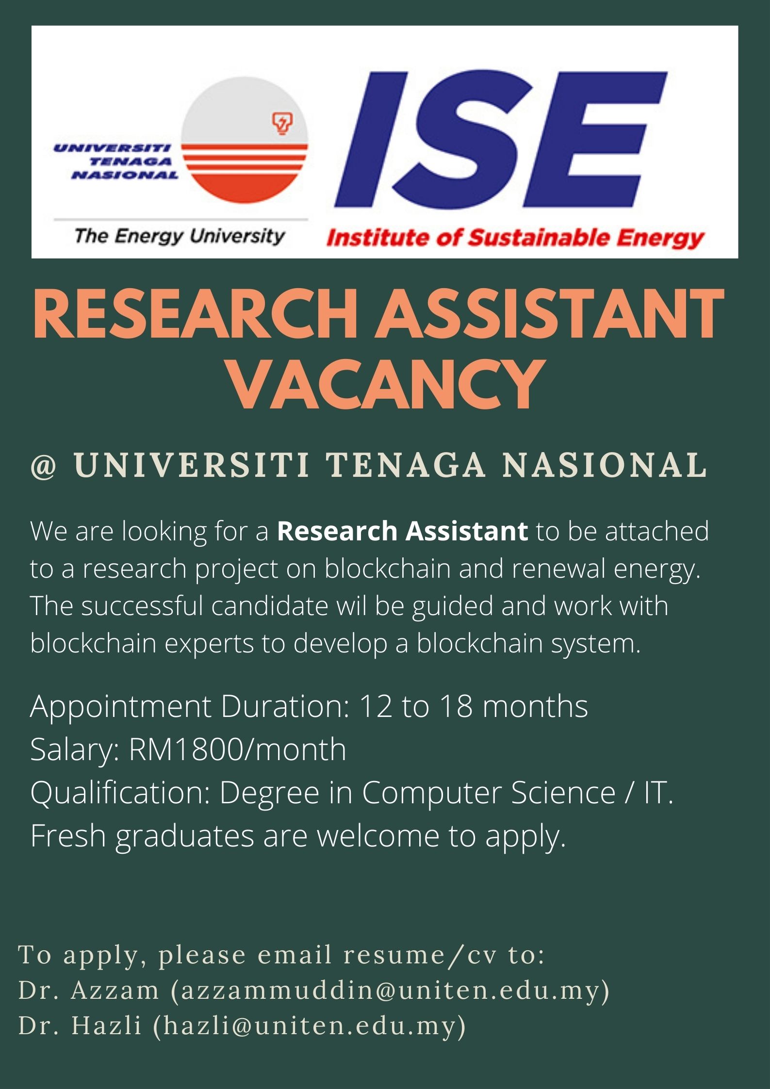 research assistant vacancy